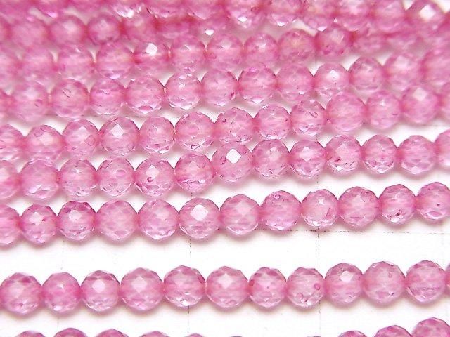 【動画】【素晴らしい輝き】宝石質ピンクトパーズAAA ラウンドカット3mm 1連(約30cm) サムネイル2