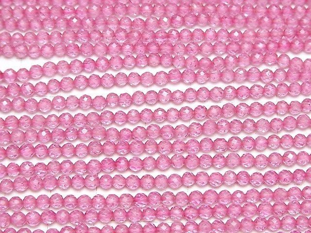 【動画】【素晴らしい輝き】宝石質ピンクトパーズAAA ラウンドカット3mm 1連(約30cm) サムネイル3