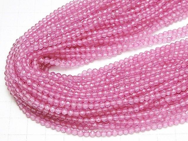 【動画】【素晴らしい輝き】宝石質ピンクトパーズAAA ラウンドカット3mm 1連(約30cm) サムネイル4