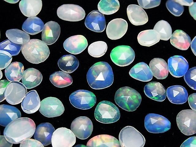 【動画】宝石質エチオピア産オパールAAA- ルース フリーフォーム 片面ローズカット 5個 サムネイル3