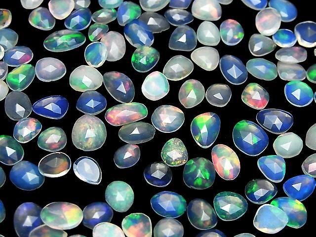 【動画】宝石質エチオピア産オパールAAA- ルース フリーフォーム 片面ローズカット 5個 サムネイル4