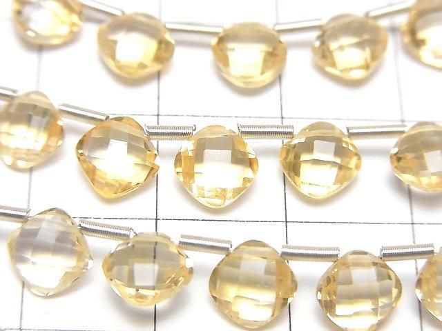 【動画】宝石質シトリンAAA ダイヤカット(クッションカット)7×7mm 1連(18粒) サムネイル2