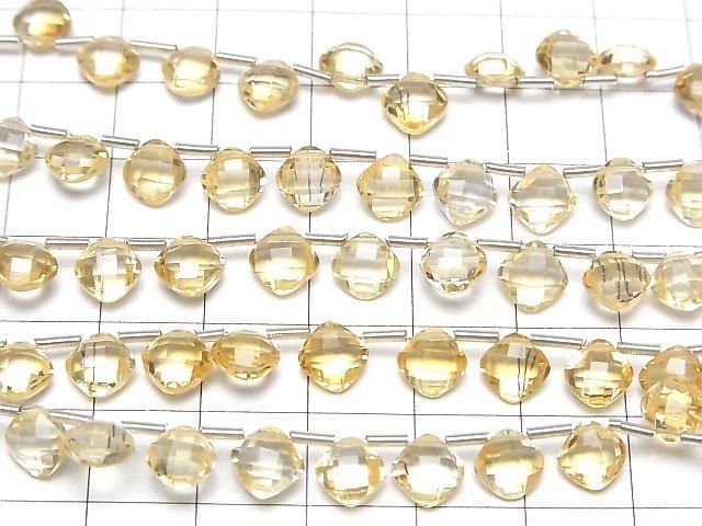【動画】宝石質シトリンAAA ダイヤカット(クッションカット)7×7mm 1連(18粒) サムネイル3