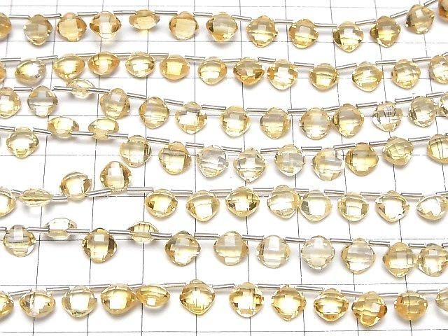 【動画】宝石質シトリンAAA ダイヤカット(クッションカット)7×7mm 1連(18粒) サムネイル4