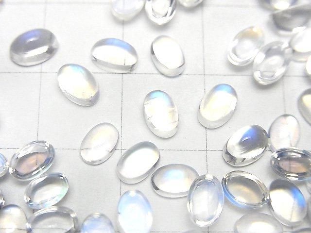 【動画】宝石質レインボームーンストーンAAA++ オーバル カボション6×4mm 3個 サムネイル2