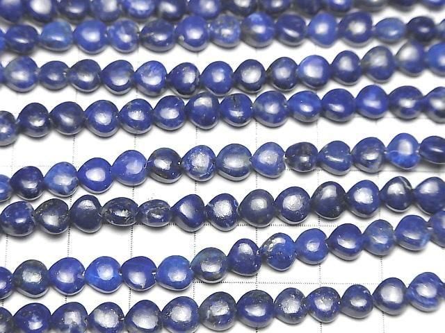 【動画】ラピスラズリAA++ 縦穴ハート6×6mm 半連/1連(約16cm) サムネイル3