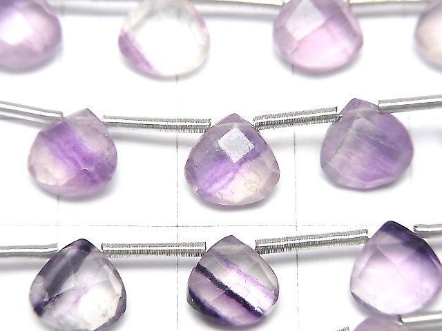【動画】パープルフローライトAA++ マロン ブリオレットカット8×8mm 1連(13粒) サムネイル2