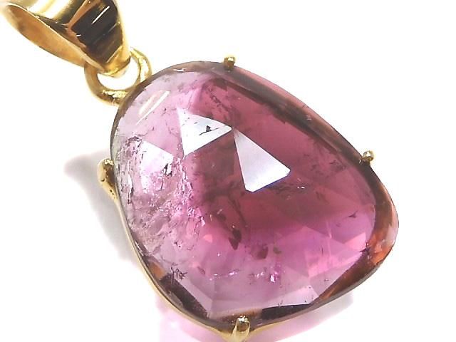 【動画】【1点もの】ピンクトルマリンAAA- ペンダントトップ 18KGP製 NO.67の画像