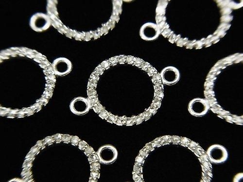 【動画】ダイヤモンド コイン(ドーナツ)チャーム 10×10×1.5mm 【両カン】 SILVER925製 1個の画像