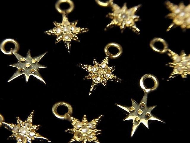 【動画】ダイヤモンド スター(星)チャーム 8×8×1.5mm 18KGP製 1個 サムネイル3