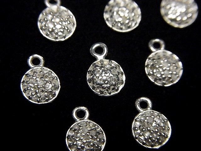 【動画】ダイヤモンド コインチャーム 6×6×2mm SILVER925製 1個の画像