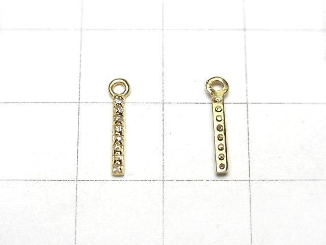 【動画】ダイヤモンド バーチャーム 10×1.3×1.5mm 18KGP製 1個 サムネイル2
