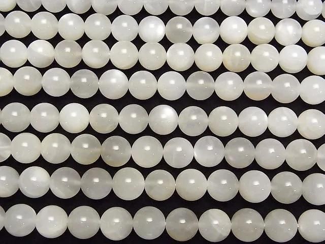 【動画】ホワイトムーンストーンAA++ ラウンド10mm 半連/1連(約36cm) サムネイル3