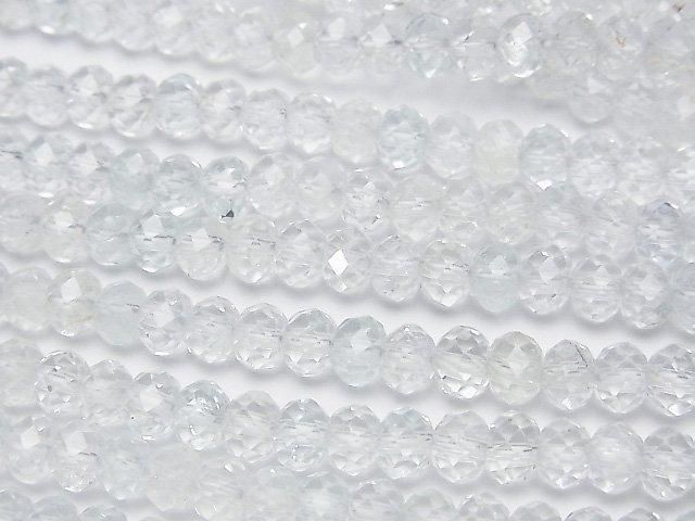 【動画】【素晴らしい輝き】天然ホワイトトパーズAAA ボタンカット5×5×3mm 1連(約37cm)の画像