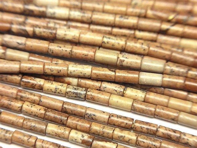 【動画】ピクチャージャスパー チューブ4×2×2mm 1連(約36cm)の画像