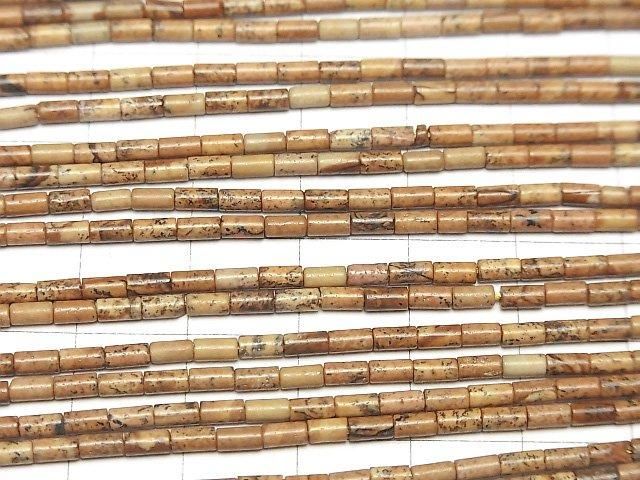 【動画】ピクチャージャスパー チューブ4×2×2mm 1連(約36cm) サムネイル3