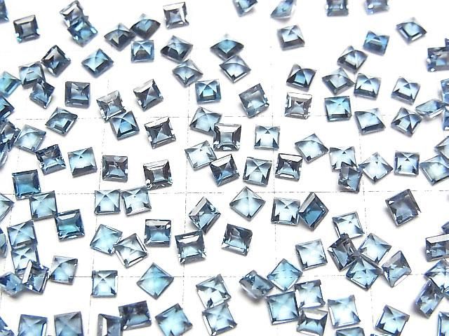 【動画】宝石質ロンドンブルートパーズAAA ルース スクエアファセットカット3×3mm 5粒 サムネイル3
