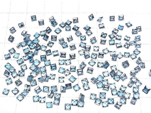 【動画】宝石質ロンドンブルートパーズAAA ルース スクエアファセットカット3×3mm 5粒 サムネイル4
