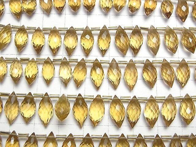 【動画】宝石質ビアクォーツAAA マーキスライス ブリオレットカット 半連/1連(約13cm) サムネイル3