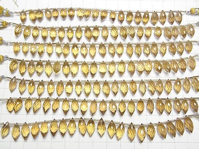 【動画】宝石質ビアクォーツAAA マーキスライス ブリオレットカット 半連/1連(約13cm) サムネイル4