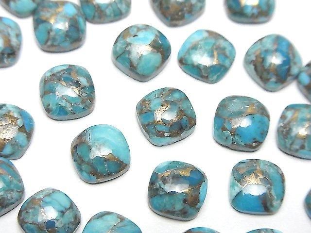 【動画】ブルーコッパーターコイズAAA スクエア カボション8×8mm 5個の画像