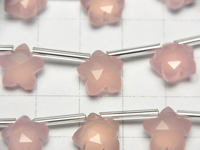 【動画】宝石質ピンクカルセドニーAAA スターカット10×10mm 1連(8粒) サムネイル2