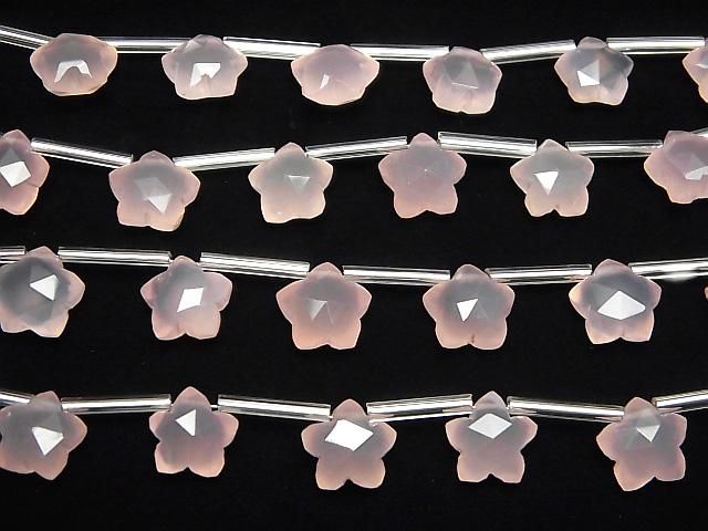 【動画】宝石質ピンクカルセドニーAAA スターカット10×10mm 1連(8粒) サムネイル3