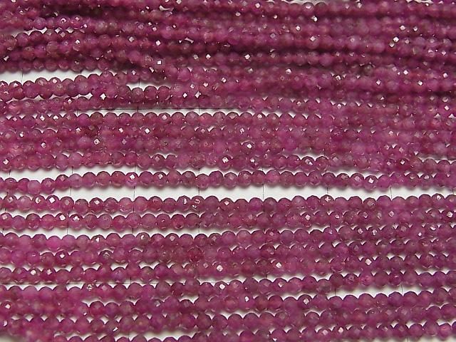 【動画】【素晴らしい輝き】ルビーAA+ 極小ラウンドカット2mm 1連(約37cm) サムネイル3