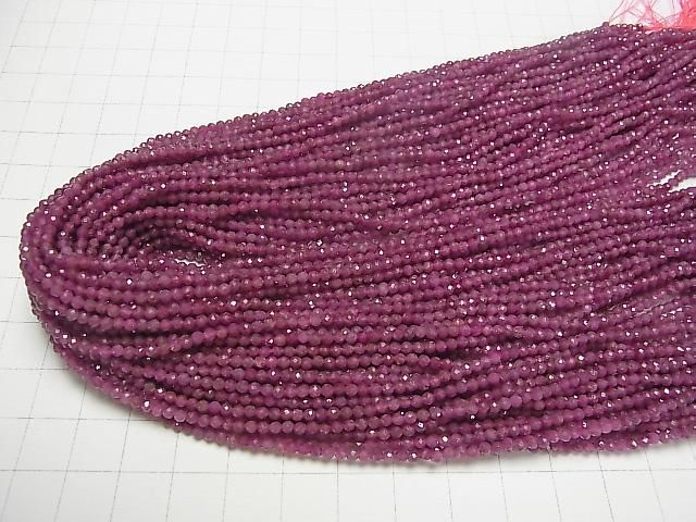 【動画】【素晴らしい輝き】ルビーAA+ 極小ラウンドカット2mm 1連(約37cm) サムネイル4