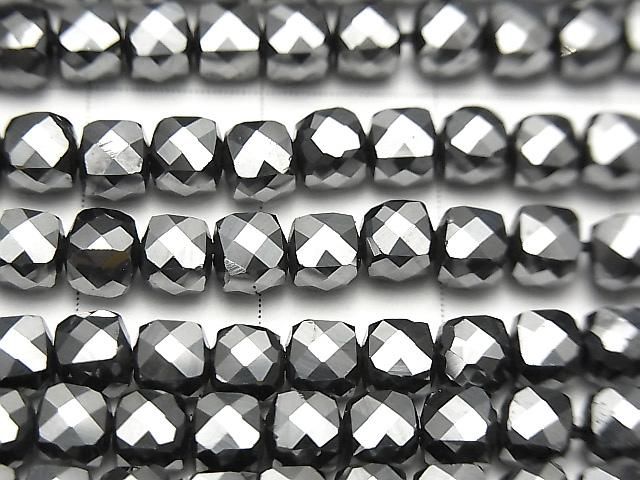 【動画】【素晴らしい輝き】高純度テラヘルツ鉱石 キューブカット4×4×4mm 1連(約36cm) サムネイル2