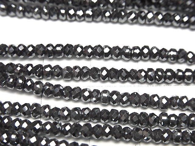【動画】【素晴らしい輝き】ヘマタイト ボタンカット3×3×1.5mm 1連(約36cm) サムネイル3