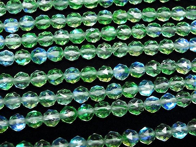 【動画】【素晴らしい輝き】グリーンルナフラッシュ スターラウンドカット6mm 1連(約36cm) サムネイル3