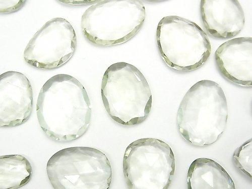 【動画】宝石質グリーンアメジストAAA ルース フリーフォーム 片面ローズカット 5個の画像