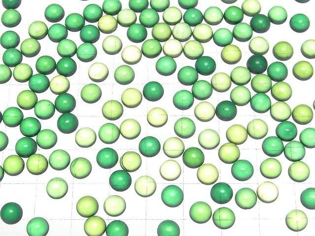 【動画】グリーンカラーアンバー(琥珀) ラウンド カボション6×6mm 5個 サムネイル4