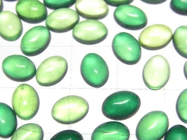 【動画】グリーンカラーアンバー(琥珀) オーバル カボション8×6mm 5個 サムネイル2