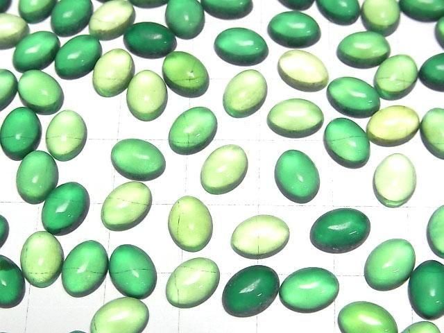 【動画】グリーンカラーアンバー(琥珀) オーバル カボション8×6mm 5個 サムネイル3