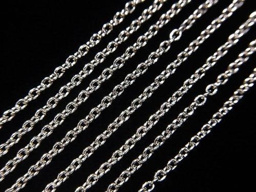 Silver925 小豆(あずき)チェーン 1.5mm ロジウム 【18cm】【40cm】【45cm】【50cm】【60cm】 1本の画像