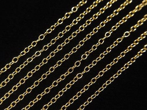 Silver925 小豆(あずき)チェーン 1.1mm 18KGP 【40cm】【45cm】【50cm】 ネックレス 1本の画像