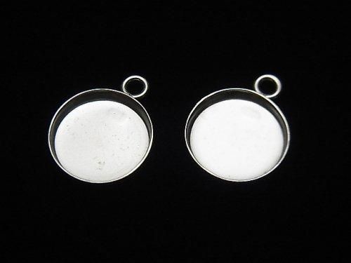 Silver925 ベゼルチャーム4mm・6mm・8mm・10mm・14mm 深さ1.5mm ロジウム 3個の画像
