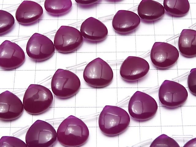 ワインレッドカラージェード マロン15×15×7mm 1連(約38cm) サムネイル3