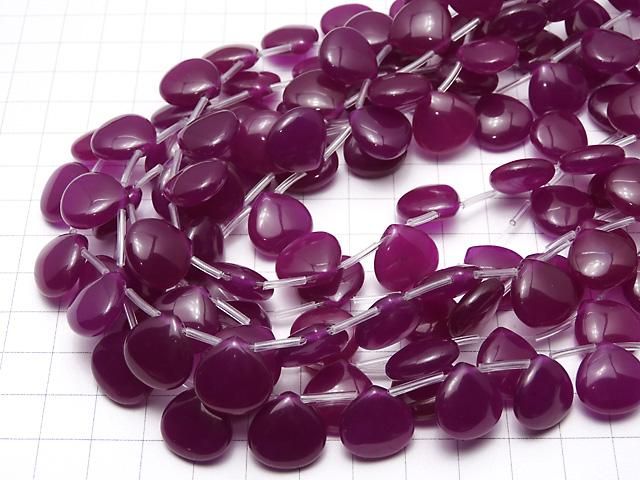 ワインレッドカラージェード マロン15×15×7mm 1連(約38cm) サムネイル4