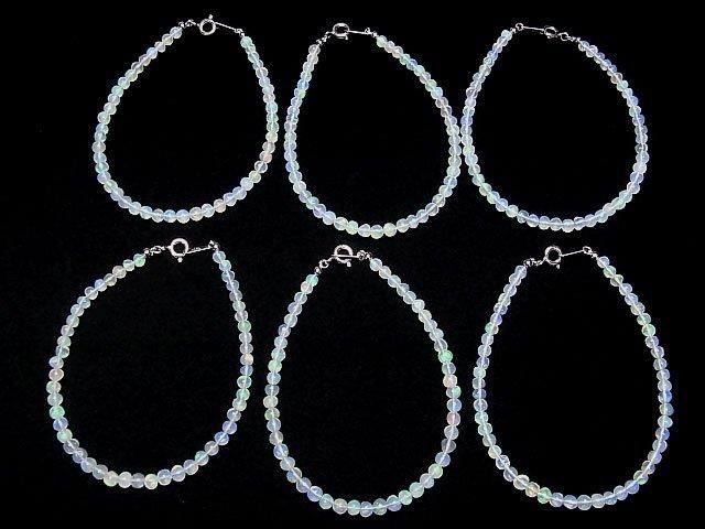 【動画】宝石質エチオピア産オパールAAA セミラウンド3~4mm 1連(ブレス) サムネイル4