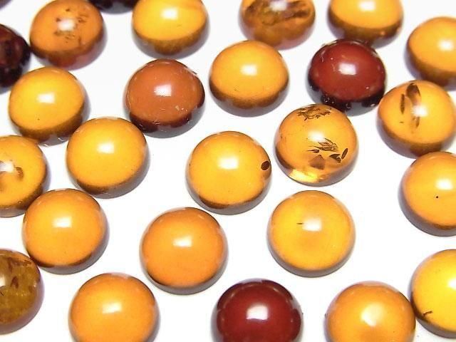 【動画】バルティックアンバー(琥珀) ラウンド カボション8×8mm 3個の画像