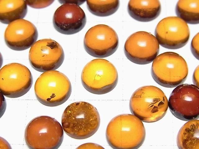 【動画】バルティックアンバー(琥珀) ラウンド カボション8×8mm 3個 サムネイル2