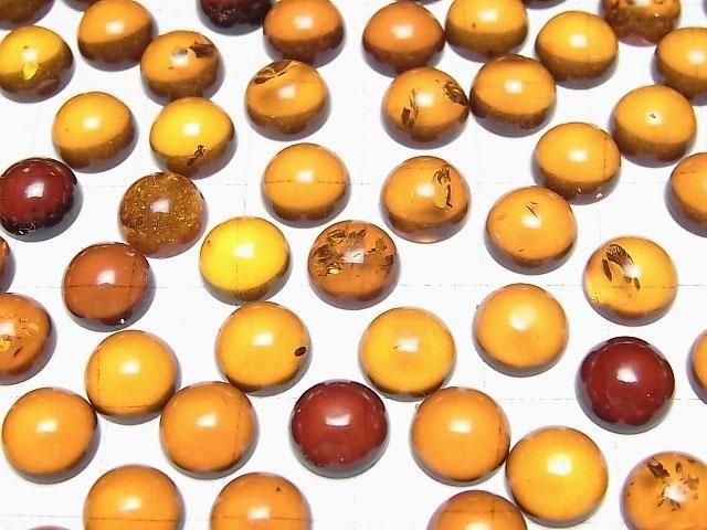 【動画】バルティックアンバー(琥珀) ラウンド カボション8×8mm 3個 サムネイル3