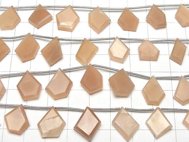 【動画】宝石質ピーチムーンストーンAAA- ラフスライスカット 1連(約13cm) サムネイル3