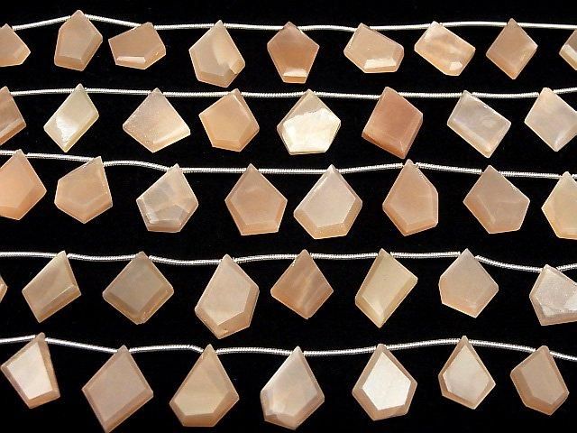 【動画】宝石質ピーチムーンストーンAAA- ラフスライスカット 1連(約13cm) サムネイル4