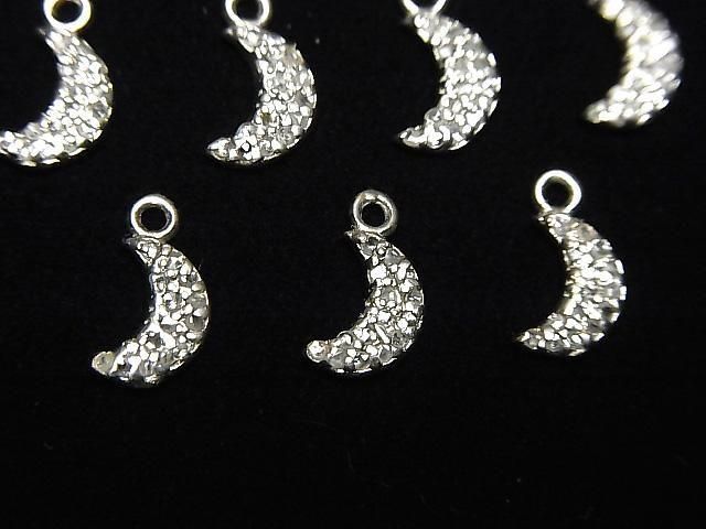 【動画】ダイヤモンド 月チャーム 7×5×1.5mm SILVER925製 1個の画像