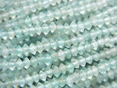 【動画】【素晴らしい輝き】アパタイトAA++ ソロバンカット3×3×1.5mm 1連(約36cm)の画像