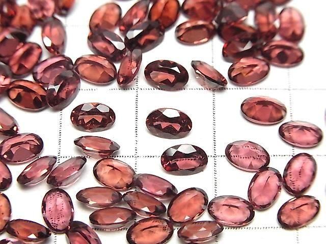 【動画】宝石質モザンビークガーネットAAA ルース オーバルファセットカット6×4mm 10粒 サムネイル2